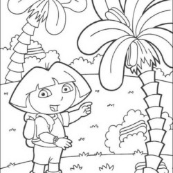 Desenho de Dora para colorir e imprimir: número 9