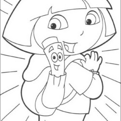 Desenho de Dora para colorir e imprimir: número 10
