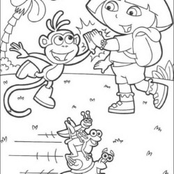Desenho de Dora para colorir e imprimir: número 12