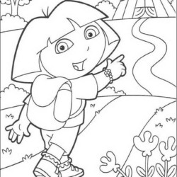 Desenho de Dora para colorir e imprimir: número 13