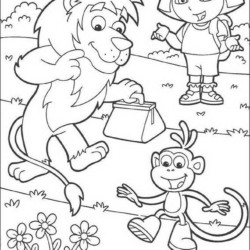 Desenho de Dora para colorir e imprimir: número 14
