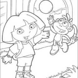 Desenho de Dora para colorir e imprimir: número 16