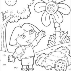 Desenho de Dora para colorir e imprimir: número 17