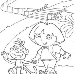 Desenho de Dora para colorir e imprimir: número 19