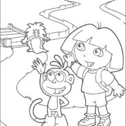 Desenho de Dora para colorir e imprimir: número 20