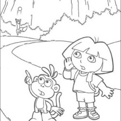 Desenho de Dora para colorir e imprimir: número 21