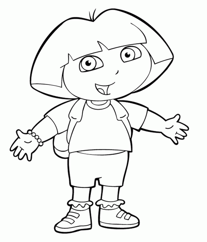 Desenho de Dora para colorir e imprimir: número 22