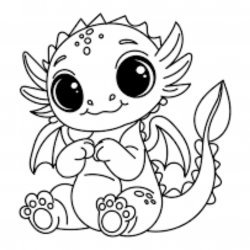 Desenho de Dragoes para colorir e imprimir: número 2
