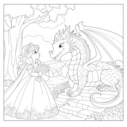Desenho de Dragoes para colorir e imprimir: número 4