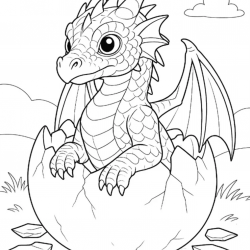Desenho de Dragoes para colorir e imprimir: número 5