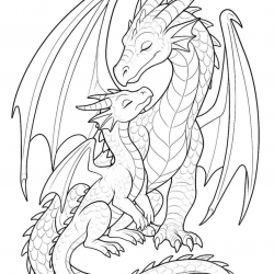 Desenho de Dragoes para colorir e imprimir: número 6