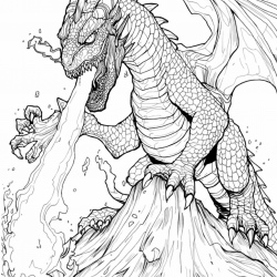Desenho de Dragoes para colorir e imprimir: número 9