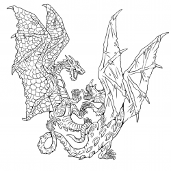 Desenho de Dragoes para colorir e imprimir: número 11