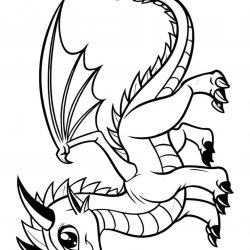 Desenho de Dragoes para colorir e imprimir: número 13