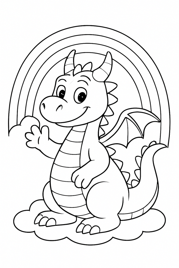 Desenho de Dragoes para colorir e imprimir: número 24