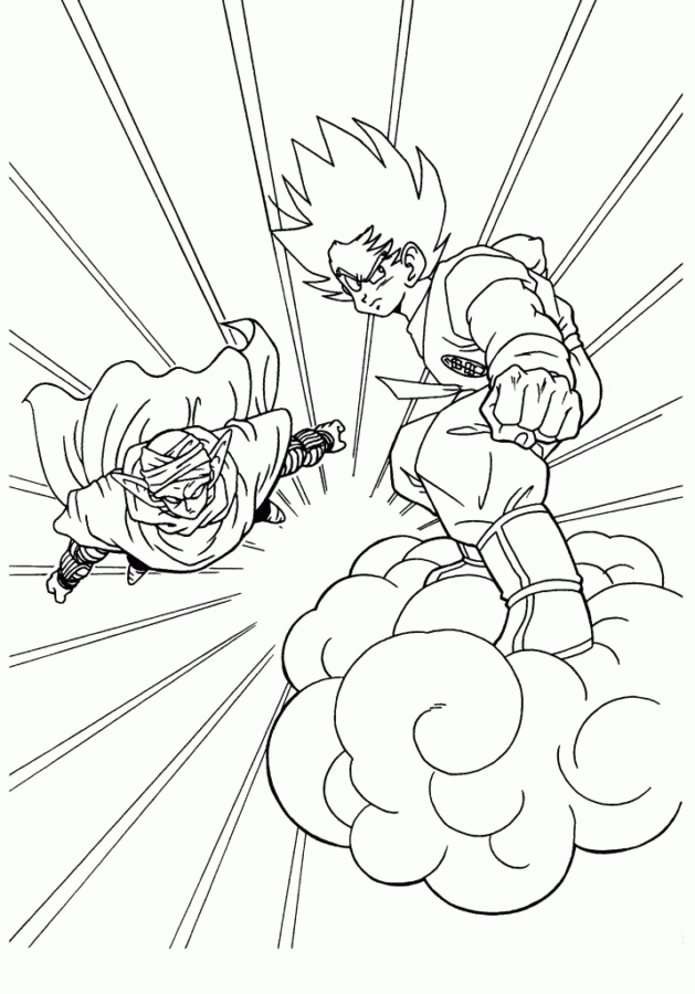 Desenho de Dragon Ball Z para colorir e imprimir: número 2
