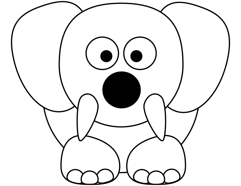 Desenho de Elefantes para colorir e imprimir: número 7