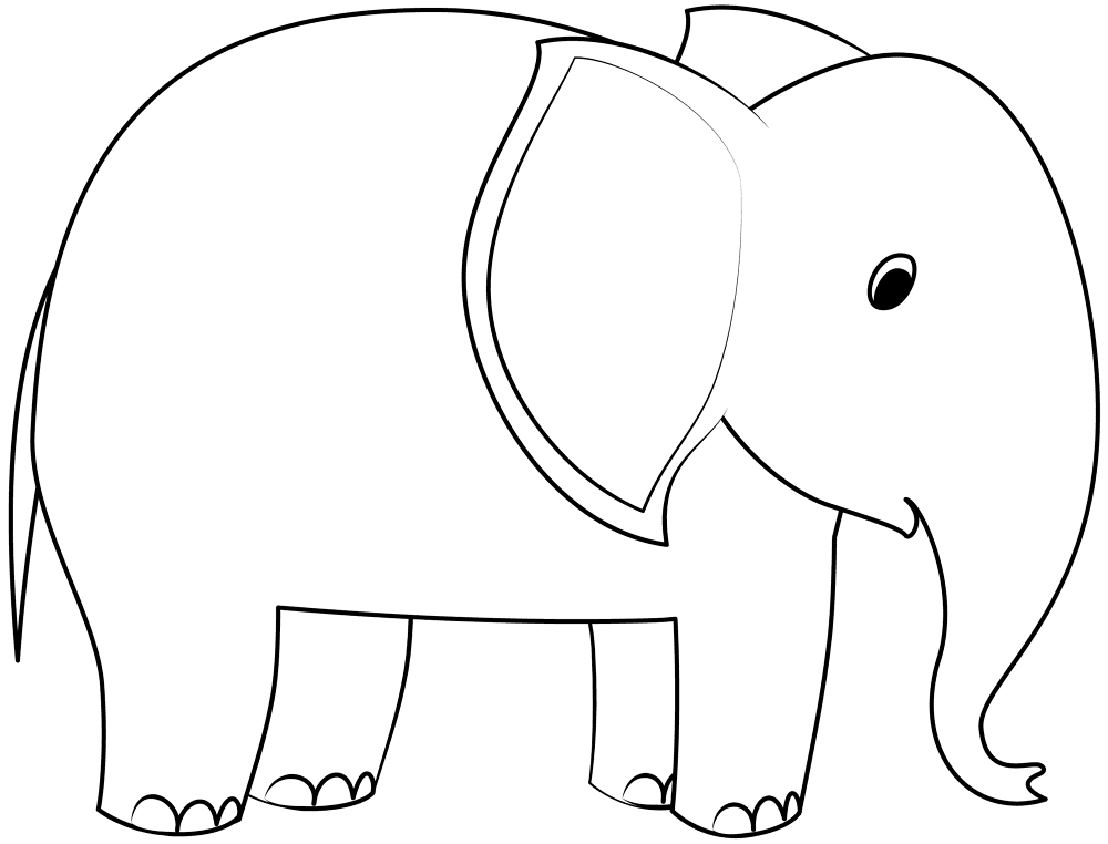 Desenho de Elefantes para colorir e imprimir: número 8