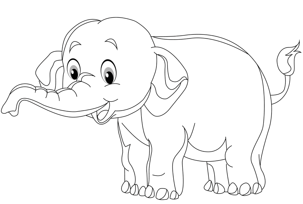 Desenho de Elefantes para colorir e imprimir: número 10
