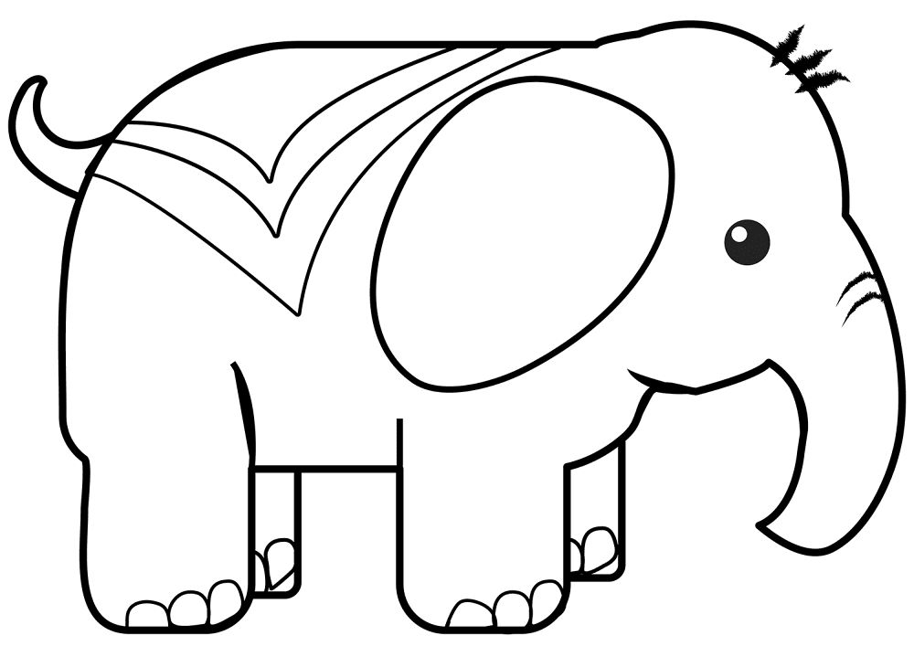 Desenho de Elefantes para colorir e imprimir: número 11