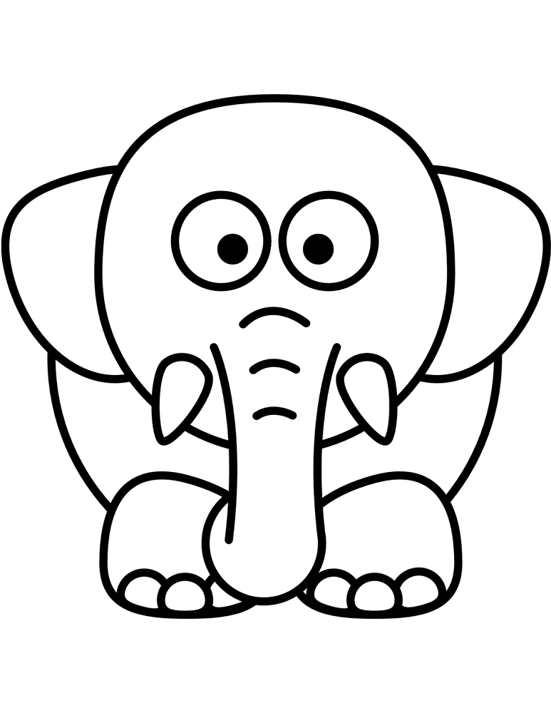 Desenho de Elefantes para colorir e imprimir: número 17