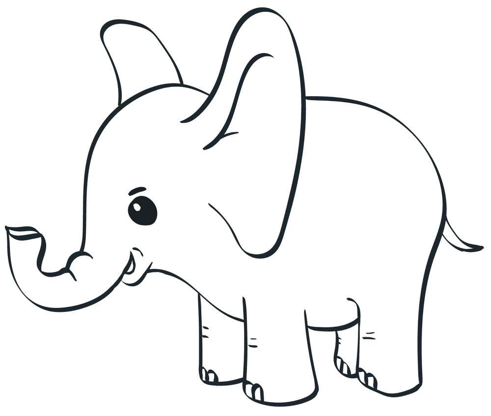 Desenho de Elefantes para colorir e imprimir: número 21
