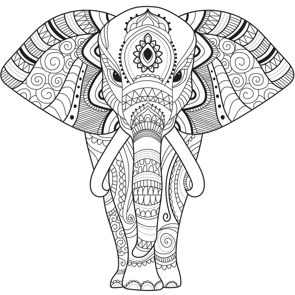 Desenho de Elefantes para colorir e imprimir: número 22