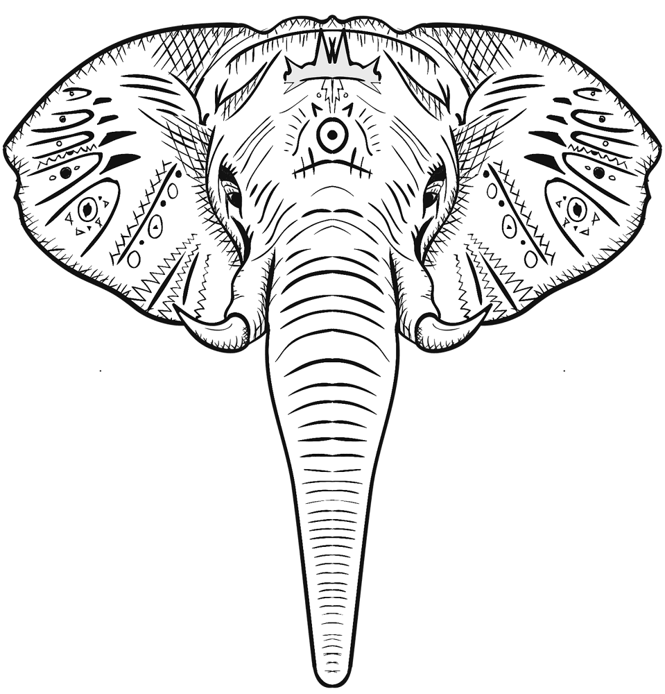 Desenho de Elefantes para colorir e imprimir: número 23