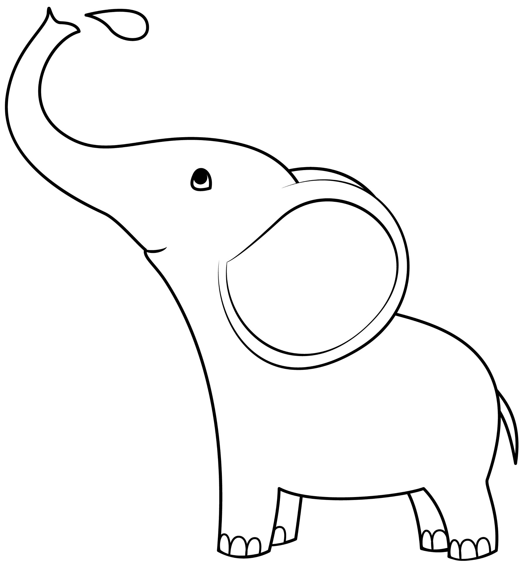 Desenho de Elefantes para colorir e imprimir: número 34