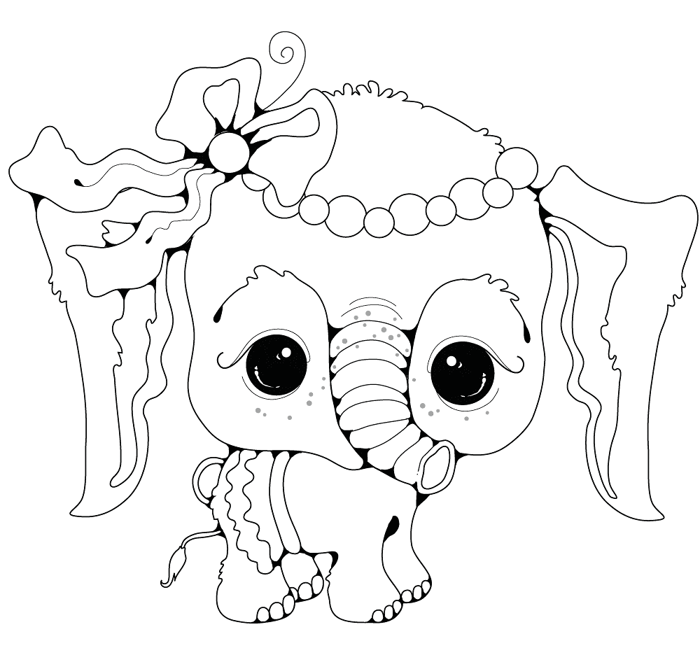 Desenho de Elefantes para colorir e imprimir: número 36