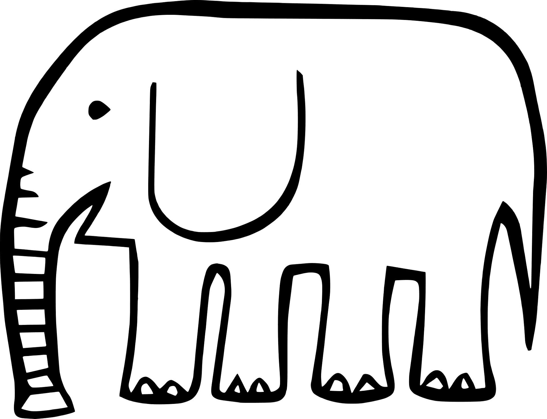 Desenho de Elefantes para colorir e imprimir: número 38