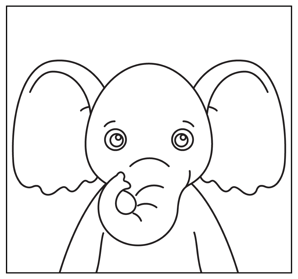 Desenho de Elefantes para colorir e imprimir: número 39