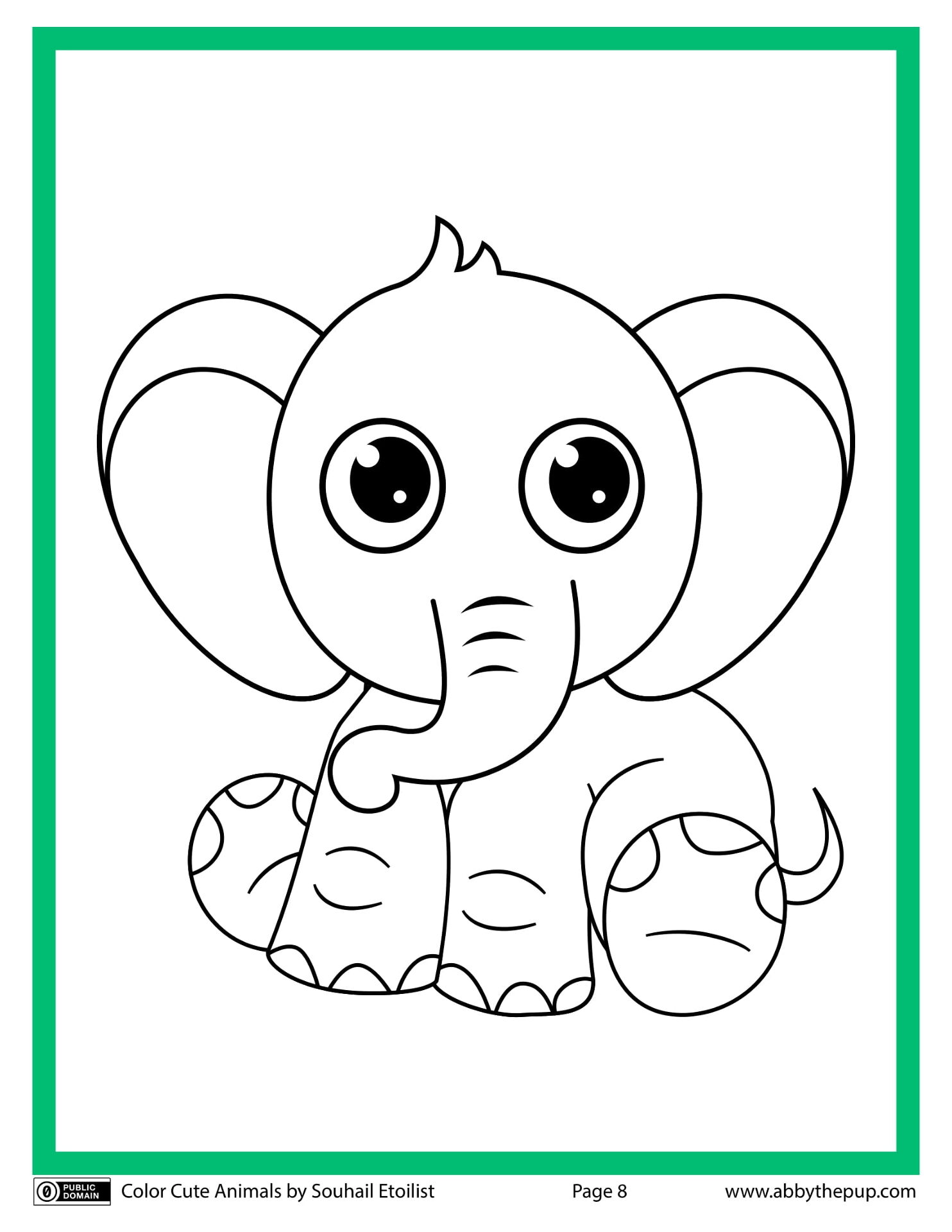 Desenho de Elefantes para colorir e imprimir: número 40