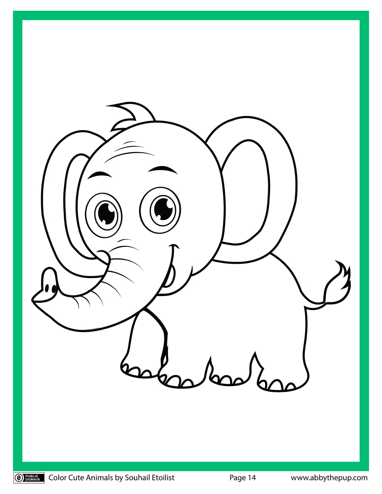 Desenho de Elefantes para colorir e imprimir: número 41