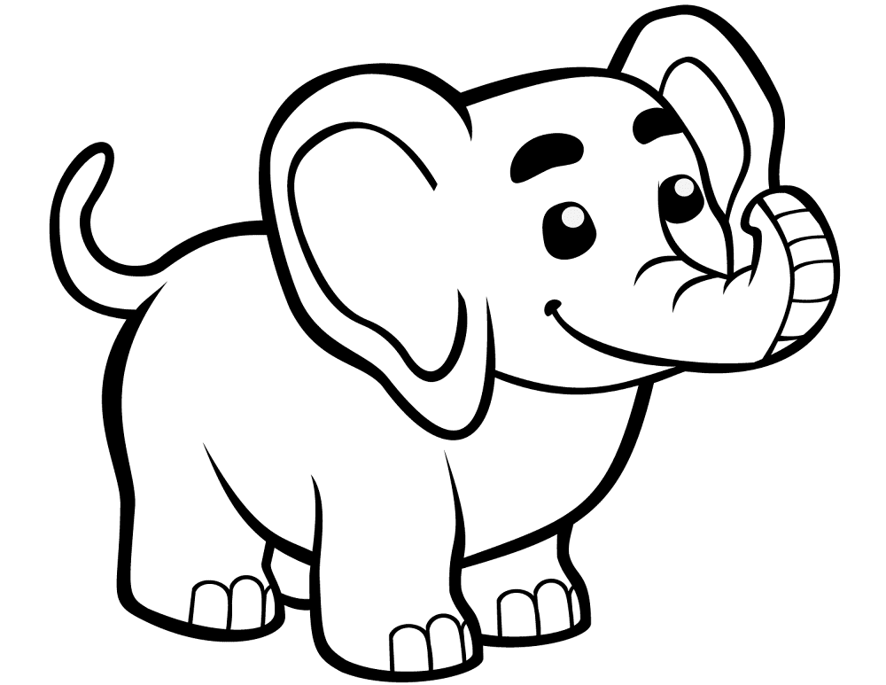 Desenho de Elefantes para colorir e imprimir: número 44