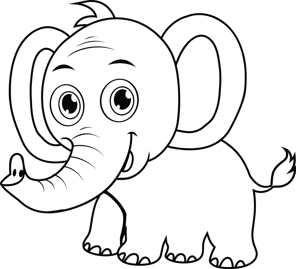 Desenho de Elefantes para colorir e imprimir: número 48