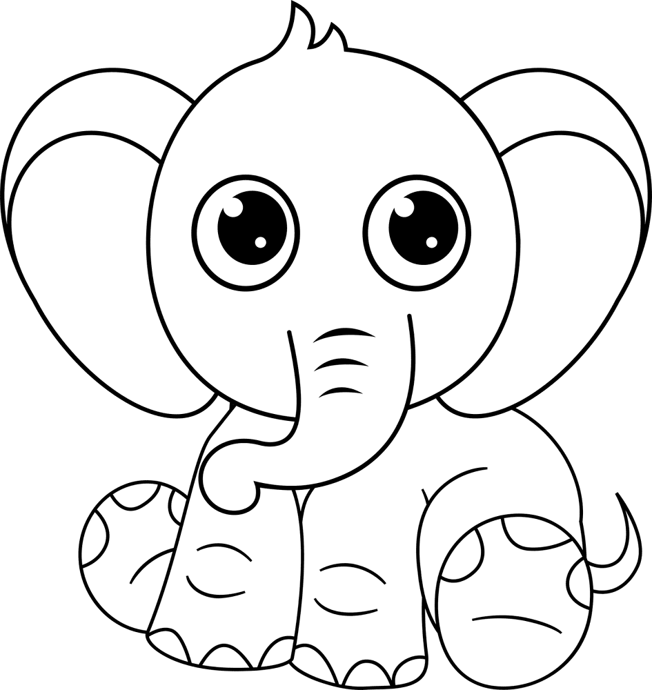 Desenho de Elefantes para colorir