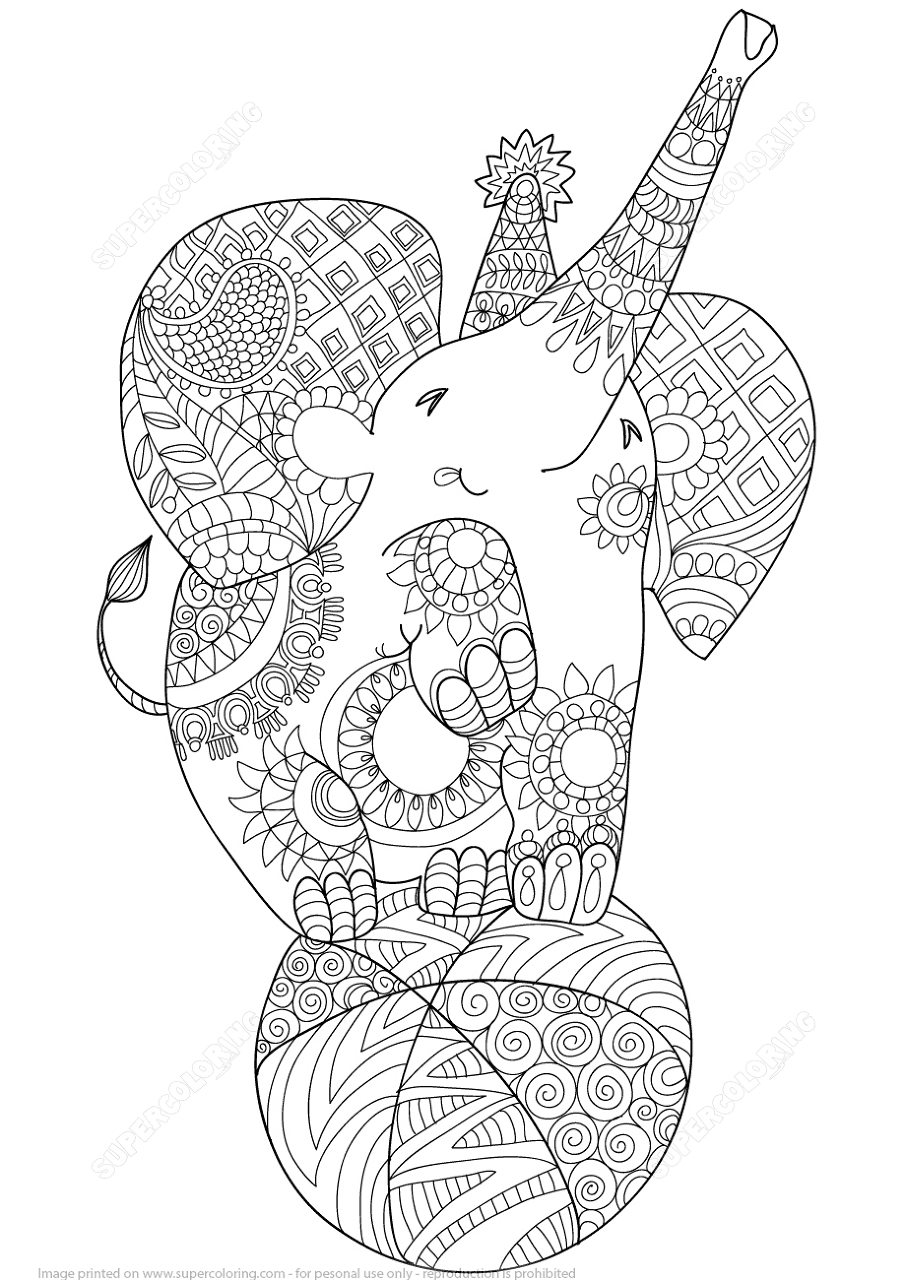 Desenho de Elefantes para colorir