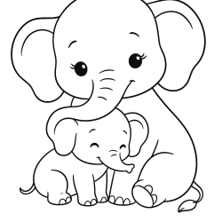 Desenho de Elefantes para colorir
