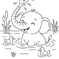 Desenho de Elefantes para colorir