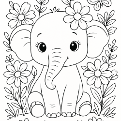 Desenho de Elefantes para colorir