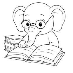 Desenho de Elefantes para colorir