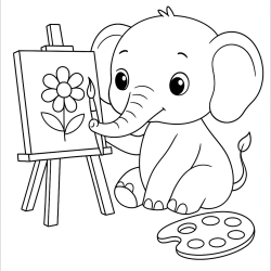 Desenho de Elefantes para colorir