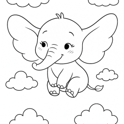 Desenho de Elefantes para colorir
