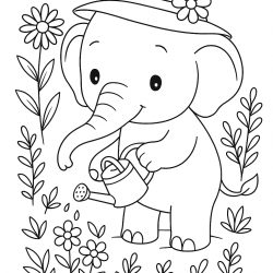 Desenho de Elefantes para colorir