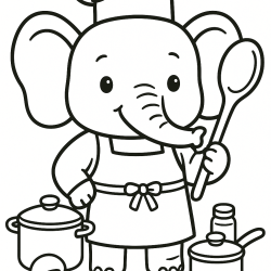 Desenho de Elefantes para colorir