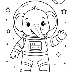 Desenho de Elefantes para colorir