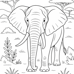 Desenho de Elefantes para colorir