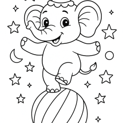 Desenho de Elefantes para colorir
