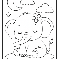 Desenho de Elefantes para colorir